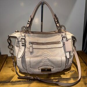 Coach Kristin Pinnacle Embossed Python Laila Satchel Crossbody 19342